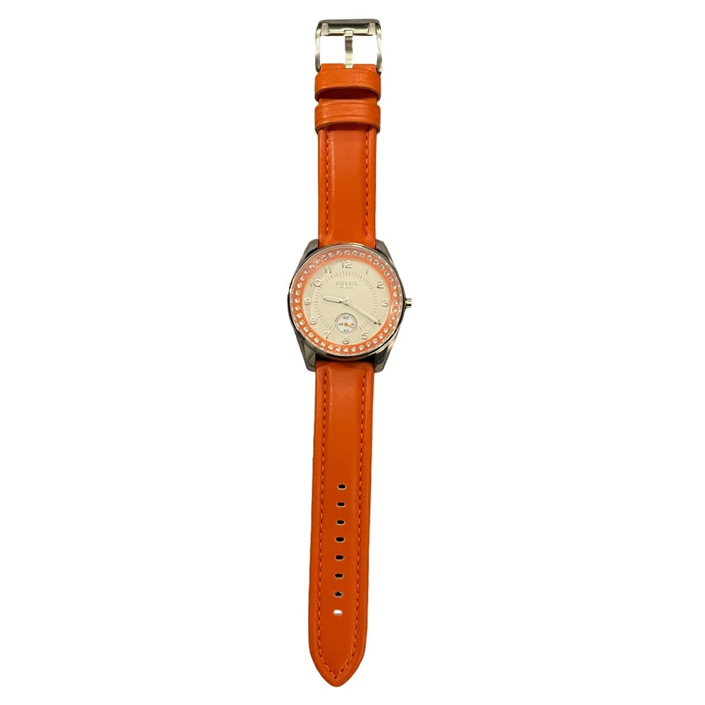 Fossil Orange and Silver Women's Watch